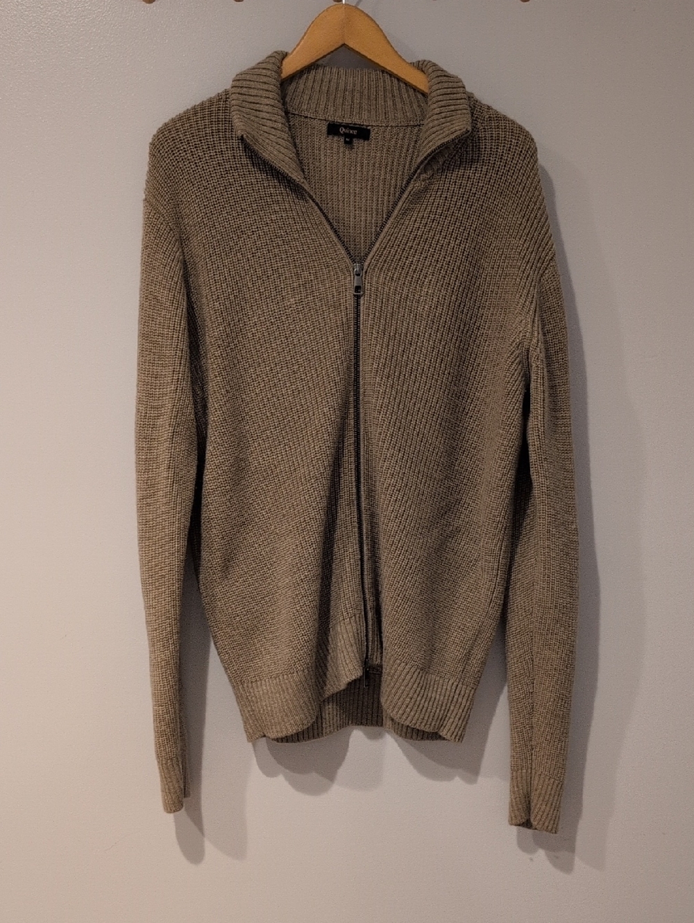 Quince Australian Merino Wool Full Zip Sweater Size Medium Malted Toffee - Picture 2 of 5
